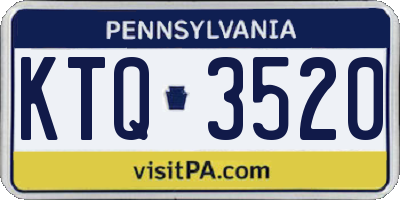 PA license plate KTQ3520