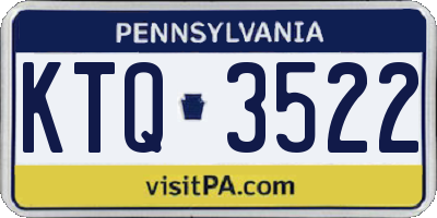 PA license plate KTQ3522