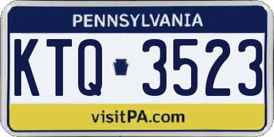 PA license plate KTQ3523
