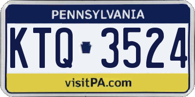 PA license plate KTQ3524