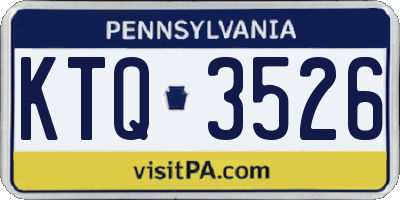 PA license plate KTQ3526