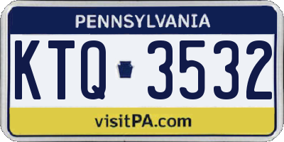 PA license plate KTQ3532