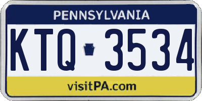 PA license plate KTQ3534