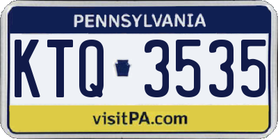 PA license plate KTQ3535