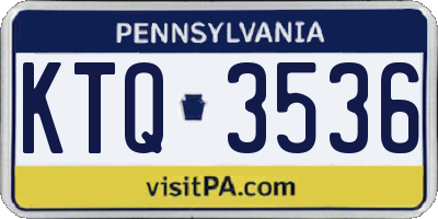 PA license plate KTQ3536