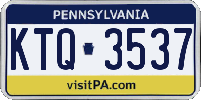 PA license plate KTQ3537