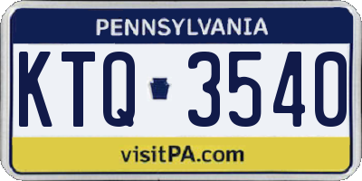 PA license plate KTQ3540