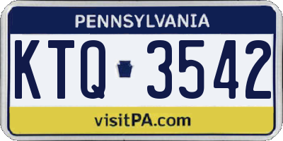 PA license plate KTQ3542