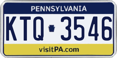 PA license plate KTQ3546