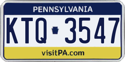 PA license plate KTQ3547
