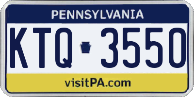 PA license plate KTQ3550