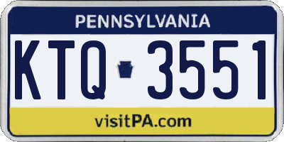 PA license plate KTQ3551