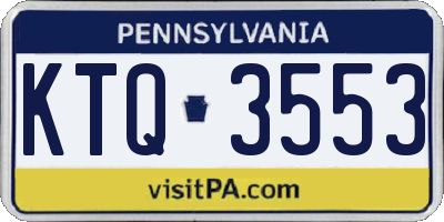 PA license plate KTQ3553