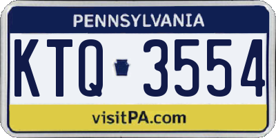PA license plate KTQ3554