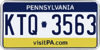PA license plate KTQ3563
