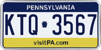PA license plate KTQ3567
