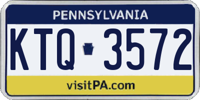 PA license plate KTQ3572