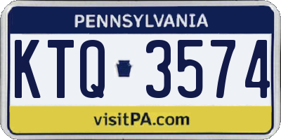 PA license plate KTQ3574