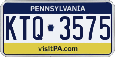PA license plate KTQ3575