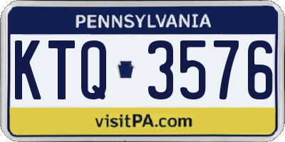PA license plate KTQ3576