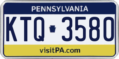 PA license plate KTQ3580