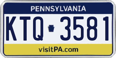 PA license plate KTQ3581