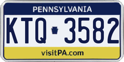 PA license plate KTQ3582