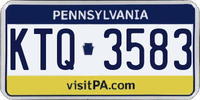 PA license plate KTQ3583