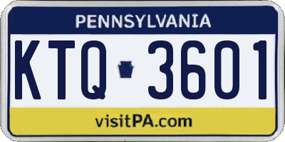 PA license plate KTQ3601