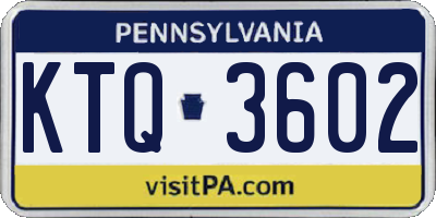 PA license plate KTQ3602