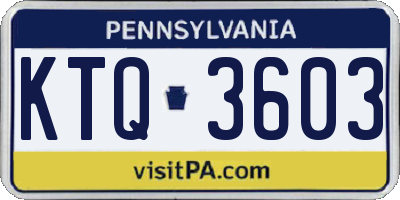 PA license plate KTQ3603