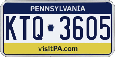 PA license plate KTQ3605