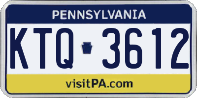 PA license plate KTQ3612