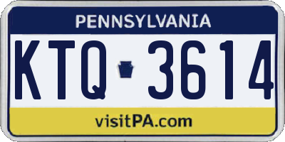 PA license plate KTQ3614