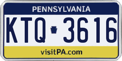 PA license plate KTQ3616