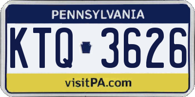 PA license plate KTQ3626