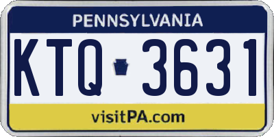 PA license plate KTQ3631
