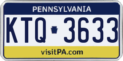PA license plate KTQ3633