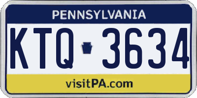 PA license plate KTQ3634
