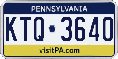 PA license plate KTQ3640