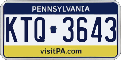 PA license plate KTQ3643