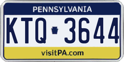 PA license plate KTQ3644