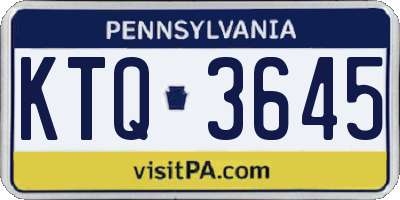 PA license plate KTQ3645