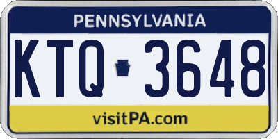 PA license plate KTQ3648