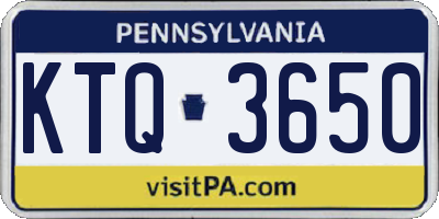 PA license plate KTQ3650