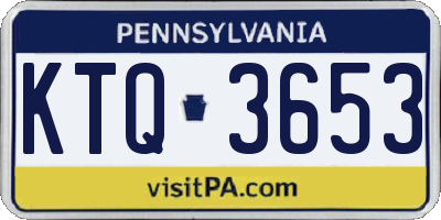 PA license plate KTQ3653