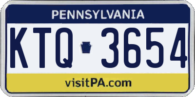 PA license plate KTQ3654