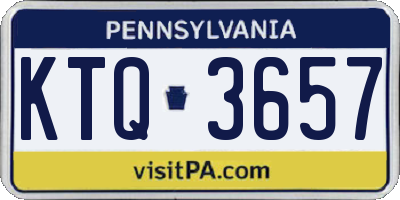 PA license plate KTQ3657