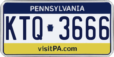 PA license plate KTQ3666