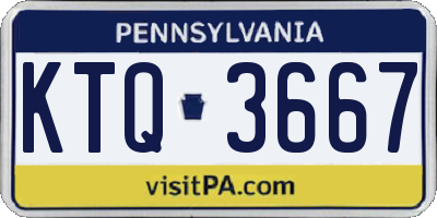 PA license plate KTQ3667